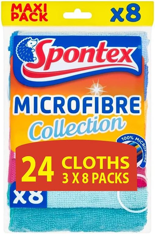 Spontex Microfibre Cloths 3x8PK