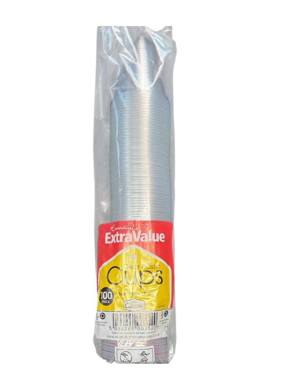 SV Clear Plastic Drinking Cups 100s