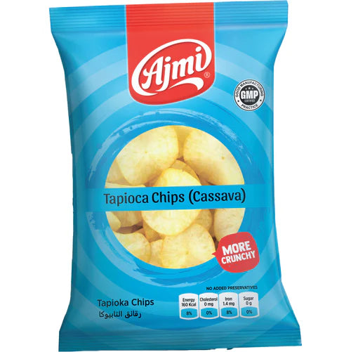 Ajmi Tapioca Chips Round Plain 150g