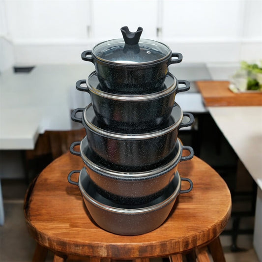 5PCS Die Cast Pot Set 22cm,24cm,28cm,30cm,32cm